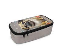 Howilath Girls French Bulldog Big Pencil Case Large Kids Dog Print Pencil Pouch Student Secondary/Primary School Stationery Pencilcase