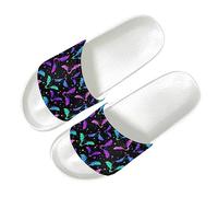Howilath Halloween Sandals Spider Web Slippers Indoor Outdoor Slides Spa Hotel House Black Slippers for Women Men White-UK 5