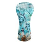 Howilath Hawaiian Turtles Golf Head Covers - Soft PU Leather Protection for Driver, Fairway Wood & Hybrid Essential Golf Accessories