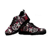 Howilath Horror Skull Trainers Womens Walking Shoes - Halloween Spider Web Skull Sneaker for Tennis, Gym, Running, Leisure Exercise UK 7