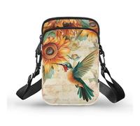 Howilath Hummingbird Sunflower Small Cross Body Bag Phone Bags Travel Crossbody Bags for Women Anti Theft, Easy to Clean