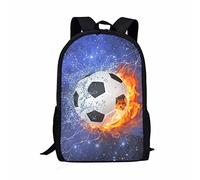 Howilath Ice Fire Football Blue Galaxy Soccer Designer Kids School Bags Boys for Secondary School Teenage Children Backpack