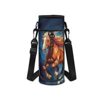 Howilath Kids Horse Water Bottle Carrier with Shoulder Strap & Phone Pocket Fit 32oz/40oz Water Bottle Holder Crossbody Purse Sling Bag