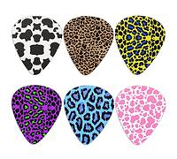 Howilath Leopard Cow Spot Guitar Picks, 6pcs Guitar Plectrum Heavy Gauges (0.96mm) Perfect Gift for Him and Her