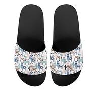 Howilath Llama Alpaca Women's Comfort Slides EVA Flat Sandals Open Toe Slip On Low Heel Summer Shoes UK 6