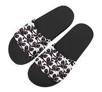 Howilath Panda Women's Single Band Slide Sandals, Cute Cartoon Animal Panda Adorable Open Toe Slip On Low Heel Summer Shoes Non-Slip Light Weight UK 7