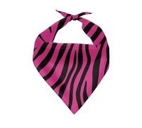 Howilath Pink Zebra Print Dog Bandana, Cute Polyester Triangle Bib Kerchief Scarf for Puppies and Small to Large Dogs
