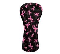 Howilath PU Leather Breast Cancer Awareness Golf Club Head Covers Set for Driver, Fairway Woods & Hybrids Protective Golf Accessories