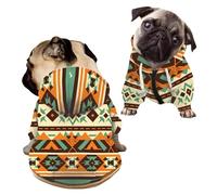Howilath Southwestern Aztec Tribal Clothes Hoodies for Dogs English Boston Terrier Sweatshirt Sweater Clothing Puppy Winter Dog Sweatshirt Outfits - L