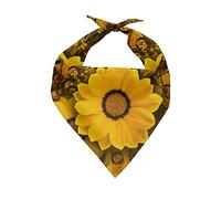 Howilath Speckle Sunflowers Dog Bandanas Scarf for Small Large Dogs Cats Pets Birthday Triangle Bibs Kerchief Accessories