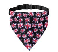 Howilath Summer Dog Bandana British UK Flag Pattern Dog Triangle Washable Scarf Pet Kerchief for Medium Large Dogs Pets -S