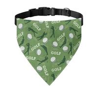 Howilath Summer Dog Bandana Golf Balls Green Pattern Dog Triangle Washable Scarf Pet Kerchief for Medium Large Dogs Pets -L