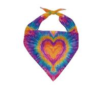 Howilath Tie-Dye Love Dog Scarf, Polyester, Adjustable Bandana for Small, Medium, and Large Dogs
