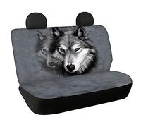 Howilath Watercolor Wolf Grey Auto Back Seats Protector Universal Fit Car Rear Seat Cover Decoration Auto Car Seat Covers