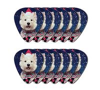 Howilath Westie Terrier Christmas Colroful Premium ABS Picks for Acoustic Electric Guitars Bass or Ukulele, Thick Gauges 0.96mm X 12 PCS