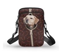 Howilath Zipper Dog Pattern Shoulder Bags Double Layer Phone Bags Large Capacity Mini Cell Phone Case for Smartphone Keys Paper Towels