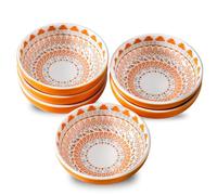Howise Set of 6 Deep Soy Sauce Dishes, 3.7 inch Ceramic Dipping Bowls 4 oz Small Dip Bowls Sauce cups for Condiment Sushi Bowl, Mini Bowl for Side Dish, Ketchup, Soy Appetizer Plates,Orange