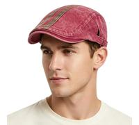 howkuhat Mens Flat Cap Cotton Gatsby Ivy Irish Peaky Blinders Cap Unisex Spring Autumn Sun Hat Washed Vintage Flat Caps for Men UK Adjustable Golf Driving Hiking