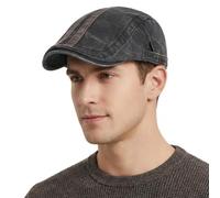 howkuhat Mens Flat Cap Cotton Gatsby Ivy Irish Peaky Blinders Cap Unisex Spring Autumn Sun Hat Washed Vintage Flat Caps for Men UK Adjustable Golf Driving Hiking