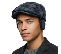 howkuhat Mens Flat Cap Newsboy Cap Adjustable Flat Caps for Men UK Unisex Winter Warm Mens Flat Caps Vintage Checked Pattern Peaky Blinders Hat (UK, Alpha, One Size, M, Blue)