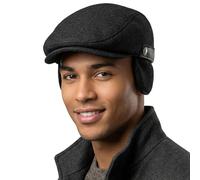 howkuhat Mens Flat Cap Newsboy Cap Adjustable Flat Caps for Men UK Unisex Winter Warm Mens Flat Caps Vintage Checked Pattern Peaky Blinders Hat (UK, Alpha, One Size, M, Dark Grey)