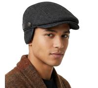 howkuhat Mens Flat Cap Newsboy Cap Adjustable Flat Caps for Men UK Unisex Winter Warm Mens Flat Caps Vintage Checked Pattern Peaky Blinders Hat (UK, Alpha, One Size, M, Brown #1)