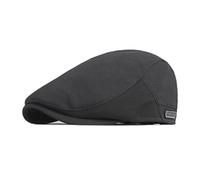 howkuhat Mens Flat Cap Peaky Blinders Hat Adjustable Breathable Black Flat Caps for Men UK with Buckle Unisex Newsboy Cap Men's Flat Caps for Spring Autumn Casual (UK, Alpha, One Size, M, Black)