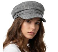 howkuhat Premium Beret Hat Women Flat Cap Newsboy Cap Baker Boy Hat for Women Vintage Adjustable for Spring Summer Winter Autumn (UK, Alpha, One Size, M, Grey)