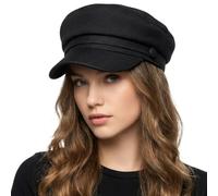 howkuhat Premium Beret Hat Women Flat Cap Newsboy Cap Baker Boy Hat for Women Vintage Adjustable for Spring Summer Winter Autumn (UK, Alpha, One Size, M, Black)