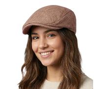 howkuhat Unisex Flat Cap Beret Irish Gatsby Vintage Newsboy Cap Adjustable Driving Golf Hat for Spring Autumn(UK, Alpha, One Size, Dark Khaki)