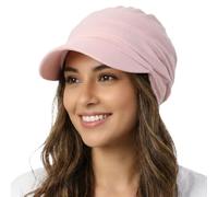 howkuhat Womens Sun Visor Hat UV Protection Baseball Cap Newsboy Cap Women Breathable Summer Hat Beanie Bonnet Cap for Everyday Outfit(UK, Alpha, L, Pink)