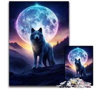 Howl At The Moon Adult Jigsaw Puzzles 1000 Pieces Wooden Jigsaw Puzzles for Adults for Family Interactive Game 1000 PCS(75x50cm)