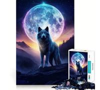 Howl At The Moon Jigsaw Puzzles for Adults 1000 Piece Brain Agility Restful Game Happy Challenge Night Game (50x75cm)