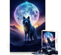 Howl At The Moon Jigsaw Puzzles for Adults 1000 Piece Brain Agility Restful Game Happy Challenge Night Game (50x75cm)
