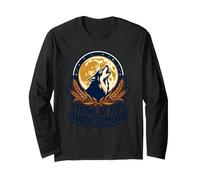 Howl At The Wheat Stalks Full Wolf Howling Long Sleeve T-Shirt
