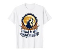 Howl At The Wheat Stalks Full Wolf Howling Value Graphic T-Shirt