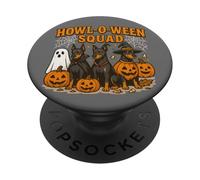 Howl-O-Ween Squad Doberman Dogs Halloween Costume PopSockets Adhesive PopGrip