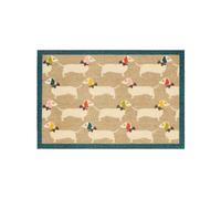 HOWLER & SCRATCH Patterned Nylon Pet Door Mat for Dogs and Cats, Washable Doormat, Hallway, Kitchen, Front door, Bright Doggie 50X75cm