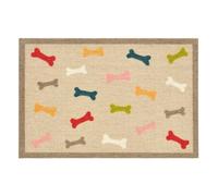 HOWLER & SCRATCH Patterned Nylon Pet Door Mat for Dogs and Cats, Washable Doormat, Hallway, Kitchen, Front door, Multibones 50X75cm