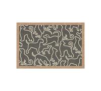 HOWLER & SCRATCH Patterned Nylon Pet Door Mat for Dogs and Cats, Washable Doormat, Hallway, Kitchen, Front door, Outlined Dogs 50X75cm