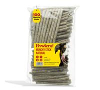 HOWLERS Natural 12.5cm Pack of 100 Rawhide Dog Chew Munch Sticks | Nat