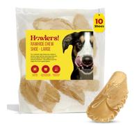 Howlers Natural Rawhide Dog Chew Shoes, 20 cm, Pack of 10 | Long-lasting chew, Helps reduce boredom, Encourages chewing habits, Keeps pets occupied, Ideal for daily enrichment