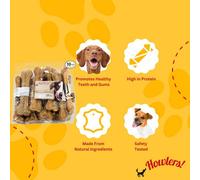 Howlers Premier Rawhide Dog Chew Treat Bones Giant 10" Pressed - Pack Of 10