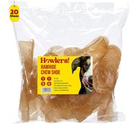 Howlers Rawhide Dog Chews Treat Shoe Natural 12.5Cm Pack Of 20