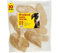 Howlers Rawhide Dog Chews Treats Shoe Treat Large 10 Pack 8" 20Cm Large