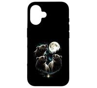 Howling 3 Bear Moon Aurora Vintage Retro Style Funny 80s-90s Case for iPhone 16