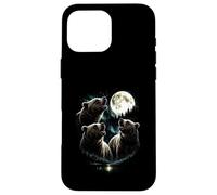 Howling 3 Bear Moon Aurora Vintage Retro Style Funny 80s-90s Case for iPhone 16 Pro Max