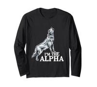 Howling Alpha Wolf Pack Dominant Assertive Design Long Sleeve T-Shirt