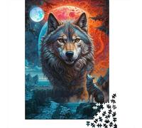 Howling at Lone Wolf Moon 1000-Piece Jigsaw Puzzle for Adults, 70x50cm/1000pcs, White Cardboard Construction, Screen-Free Leisure And Time at Home