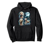 Howling At Moon Lightning Dog Lover Retriever Golden Doodle Pullover Hoodie